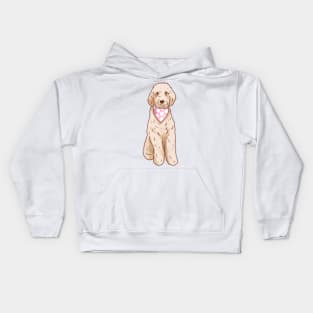 Cute Golden Doodle drawing Kids Hoodie